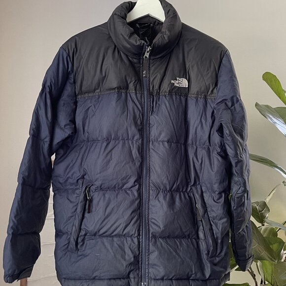 Boy's THE NORTH FACE Navy & Black 550 Down Puffer Jacket Size Youth XL 18-20 - Picture 1 of 4